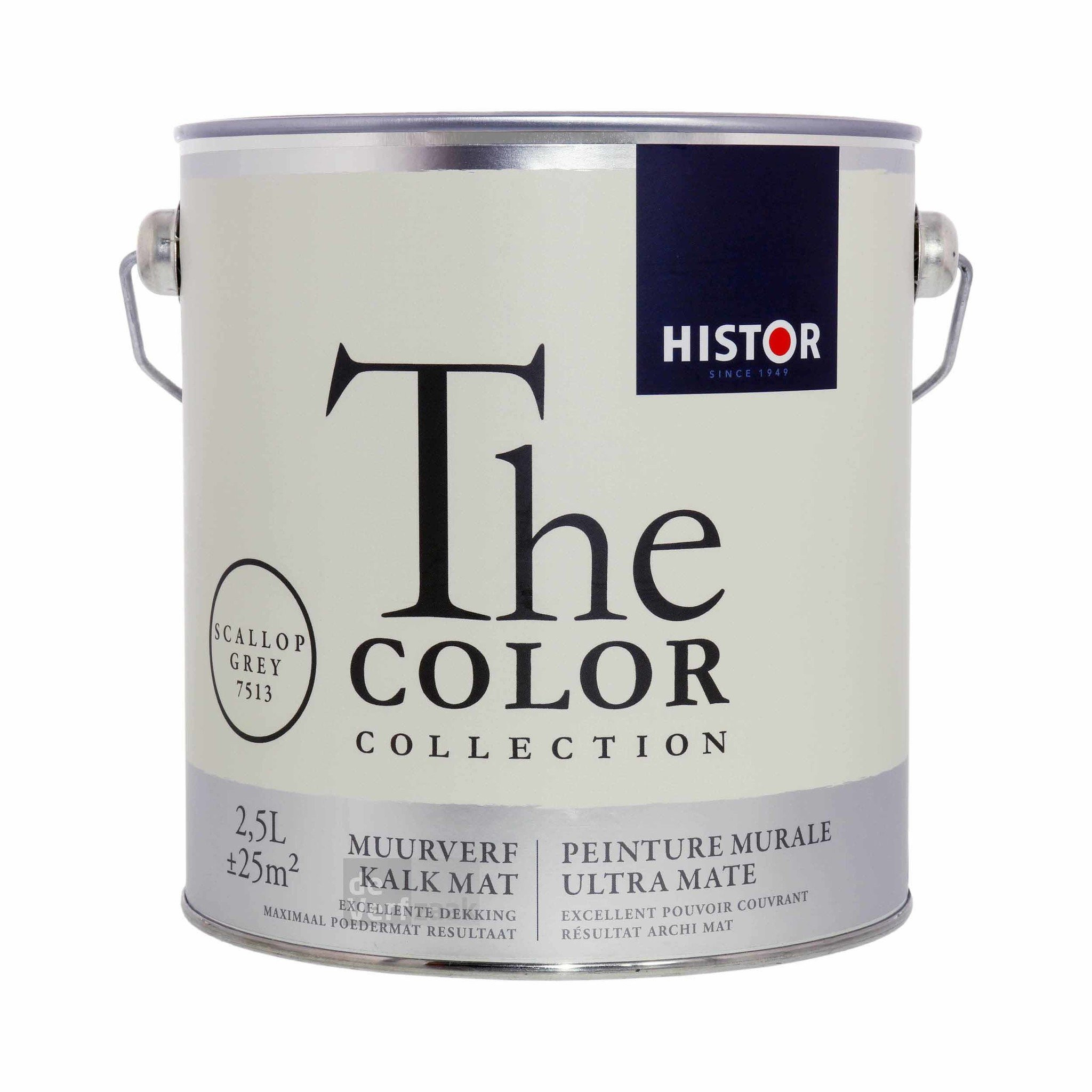 Histor The Color Collection Muurverf Kalkmat - Scallop Grey - 2,5 liter