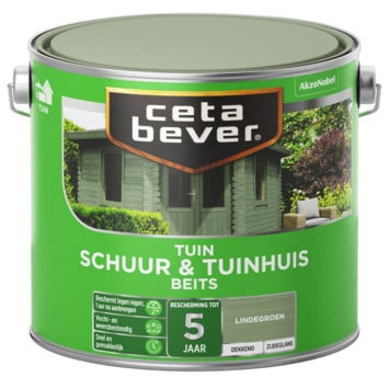Cetabever Schuur en Tuinhuis Beits Dekkend Zijdeglans - Lindegroen - 2,5 liter