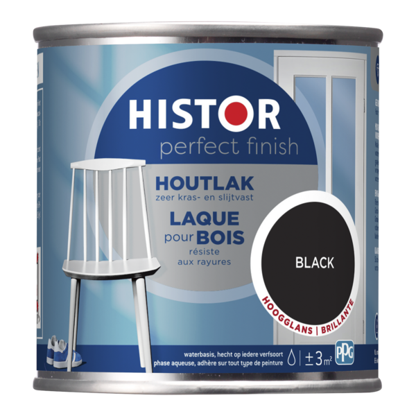 Histor Perfect Finish Houtlak Hoogglans - Black