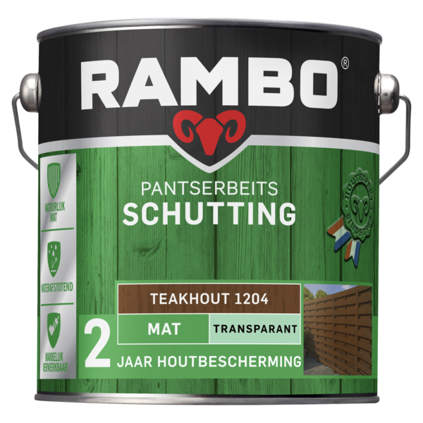 Rambo Pantserbeits Schutting Mat Transparant 2,5 liter - Teakhout
