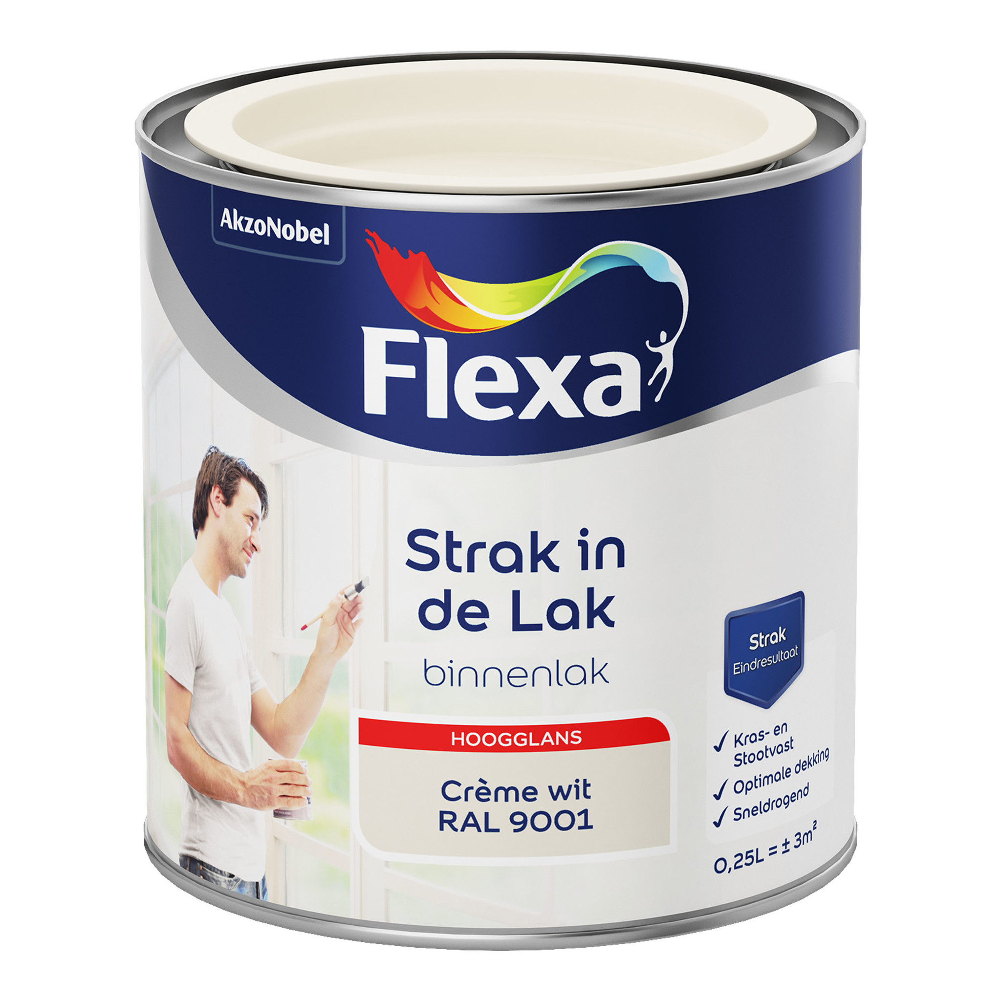 Flexa Strak in de Lak Binnenlak Hoogglans - Crème Wit - RAL 9001