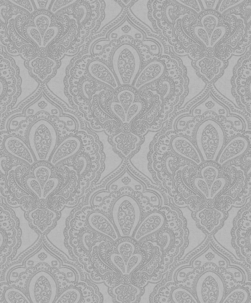 Noordwand Emporium Behang met grafische zilveren ornamenten DWP0247-03