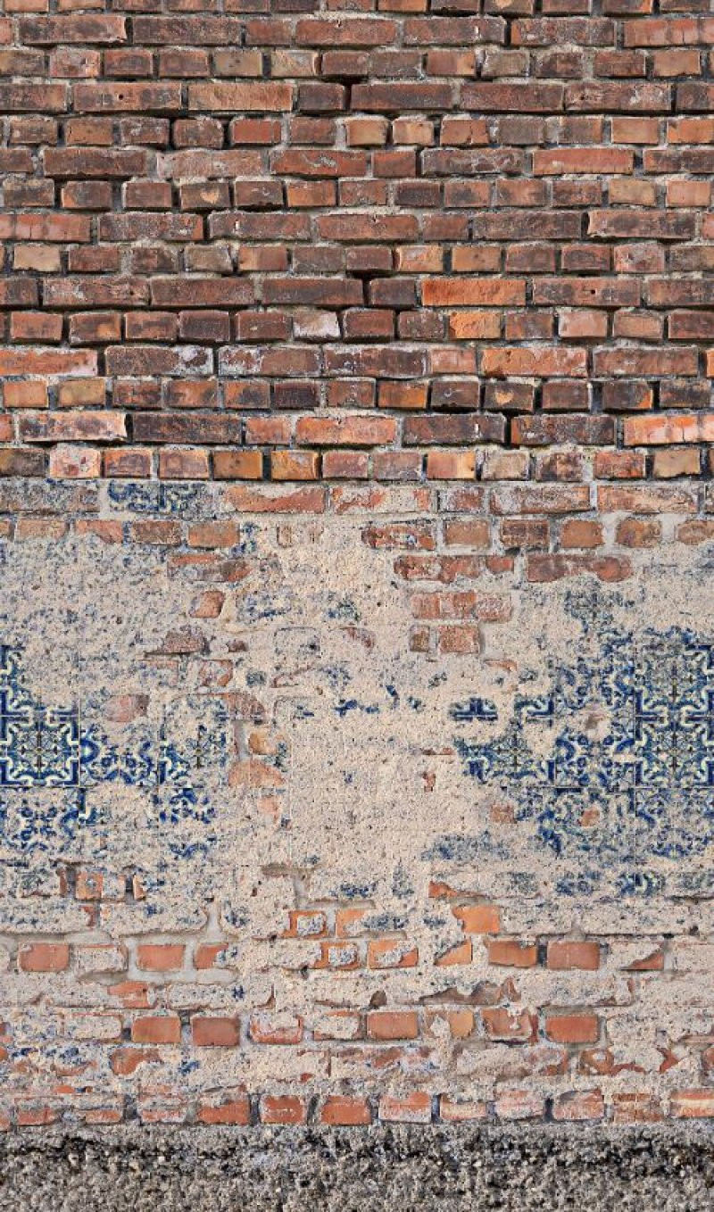 Noordwand Smart Art Easy Fotobehang bakstenen muur met tegeltjes 47253