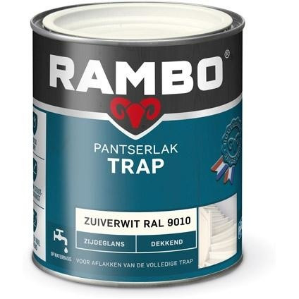 Rambo Pantserlak Trap Dekkend Zijdeglans - Zuiverwit Ral 9010