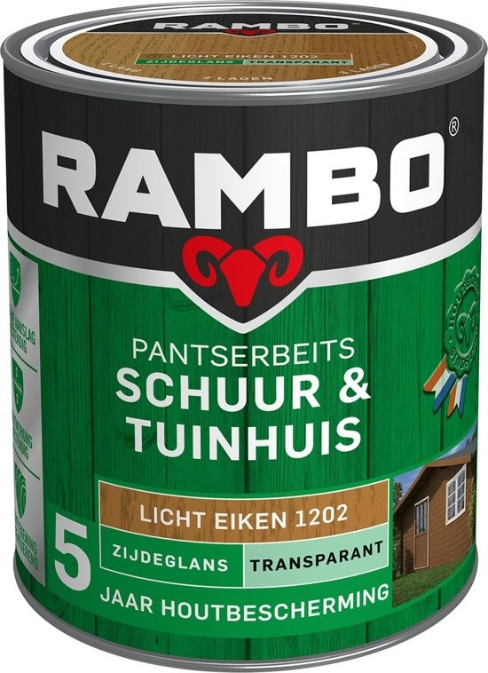 Rambo Pantserbeits Schuur & Tuinhuis Zijdeglans Transparant - Licht eiken