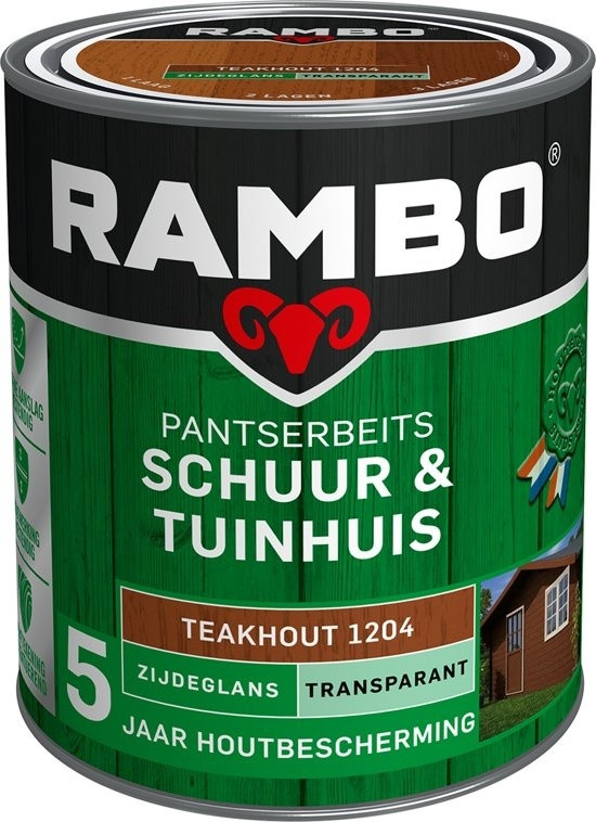 Rambo Pantserbeits Schuur & Tuinhuis Zijdeglans Transparant - Teakhout