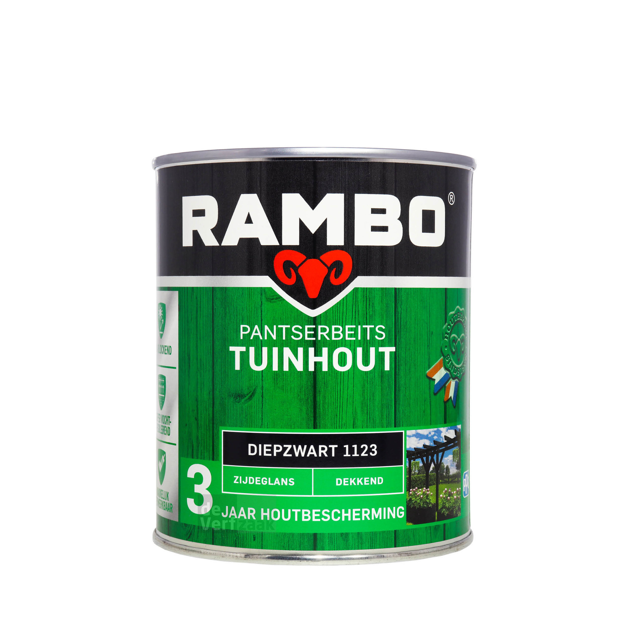 Rambo Pantserbeits Tuinhout Zijdeglans Dekkend - Diepzwart