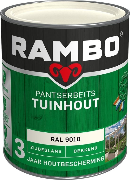 Rambo Pantserbeits Tuinhout Zijdeglans Dekkend - RAL 9010