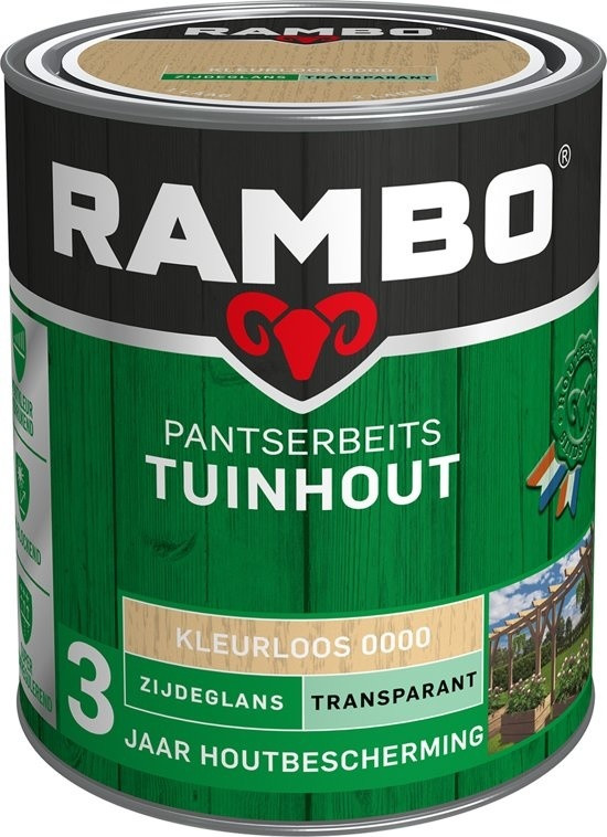 Rambo Pantserbeits Tuinhout Zijdeglans Transparant - Blank