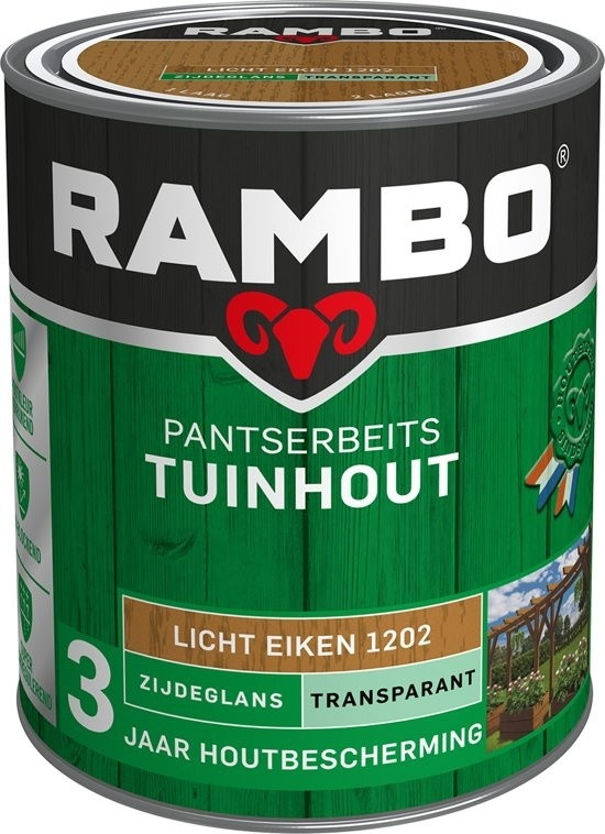 Rambo Pantserbeits Tuinhout Zijdeglans Transparant - Licht eiken
