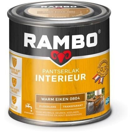 Rambo Pantserlak Interieur Transparant Zijdeglans - Warm eiken