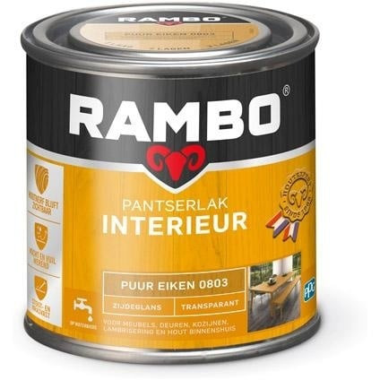 Rambo Pantserlak Interieur Transparant Zijdeglans - Puur eiken