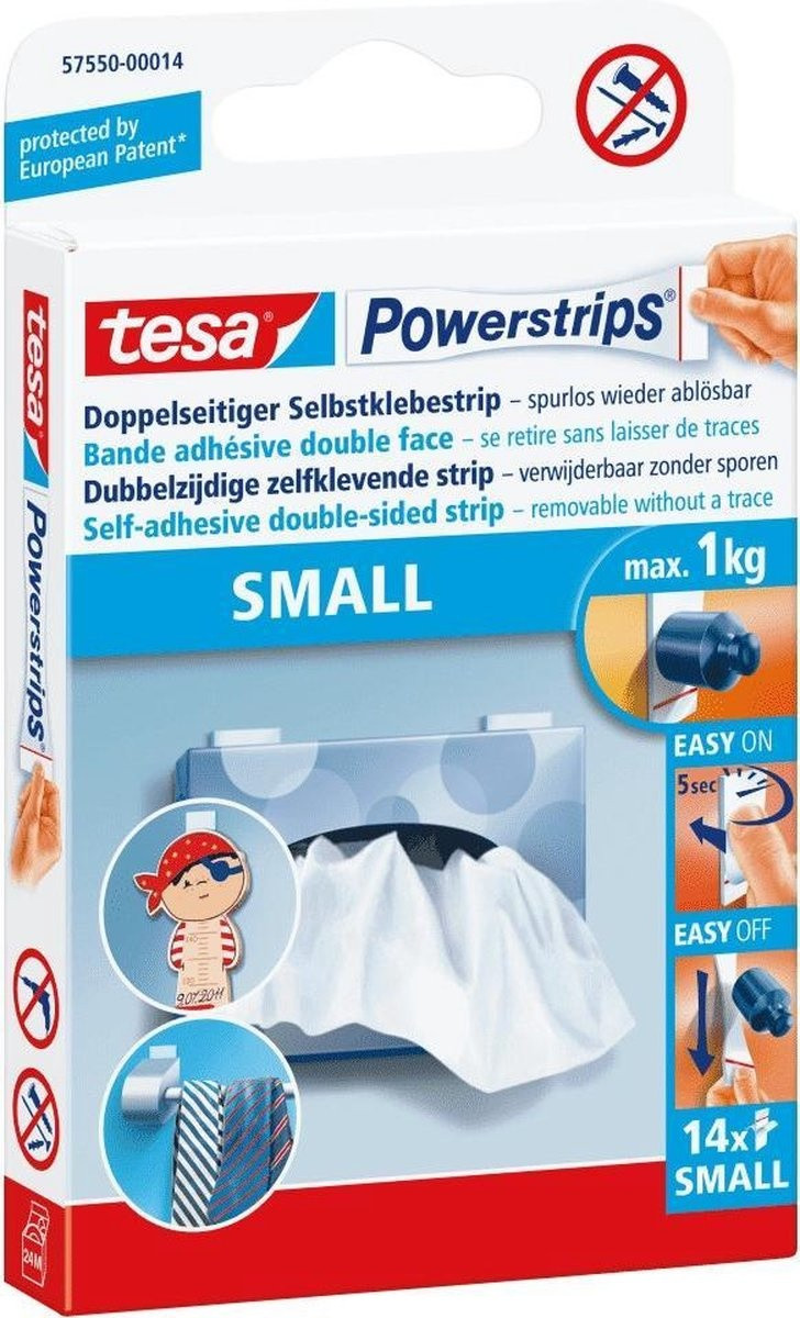Tesa Powerstrips Dubbelzijdige Kleefstrips Small - 14 Stuks