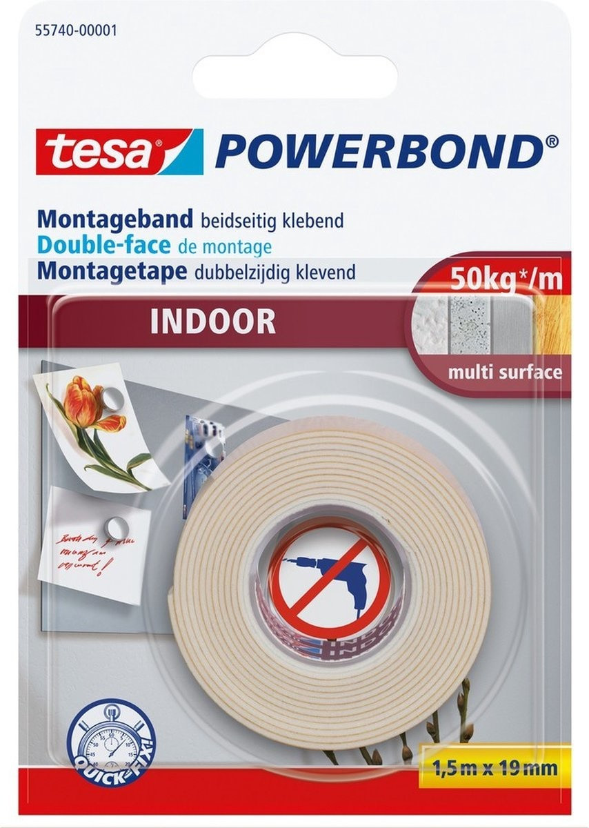 Tesa Montagetape Indoor - 1,5 m x 19 mm