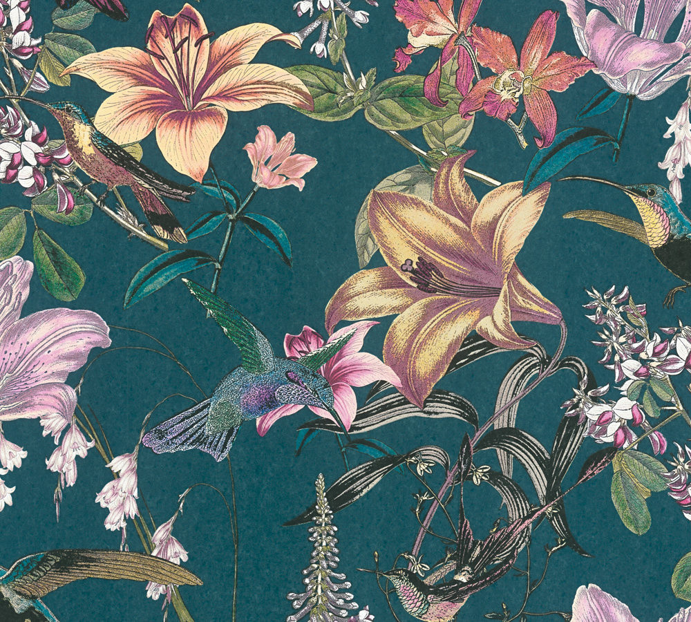 Architects Paper Jungle Chic blauw behang | 377012