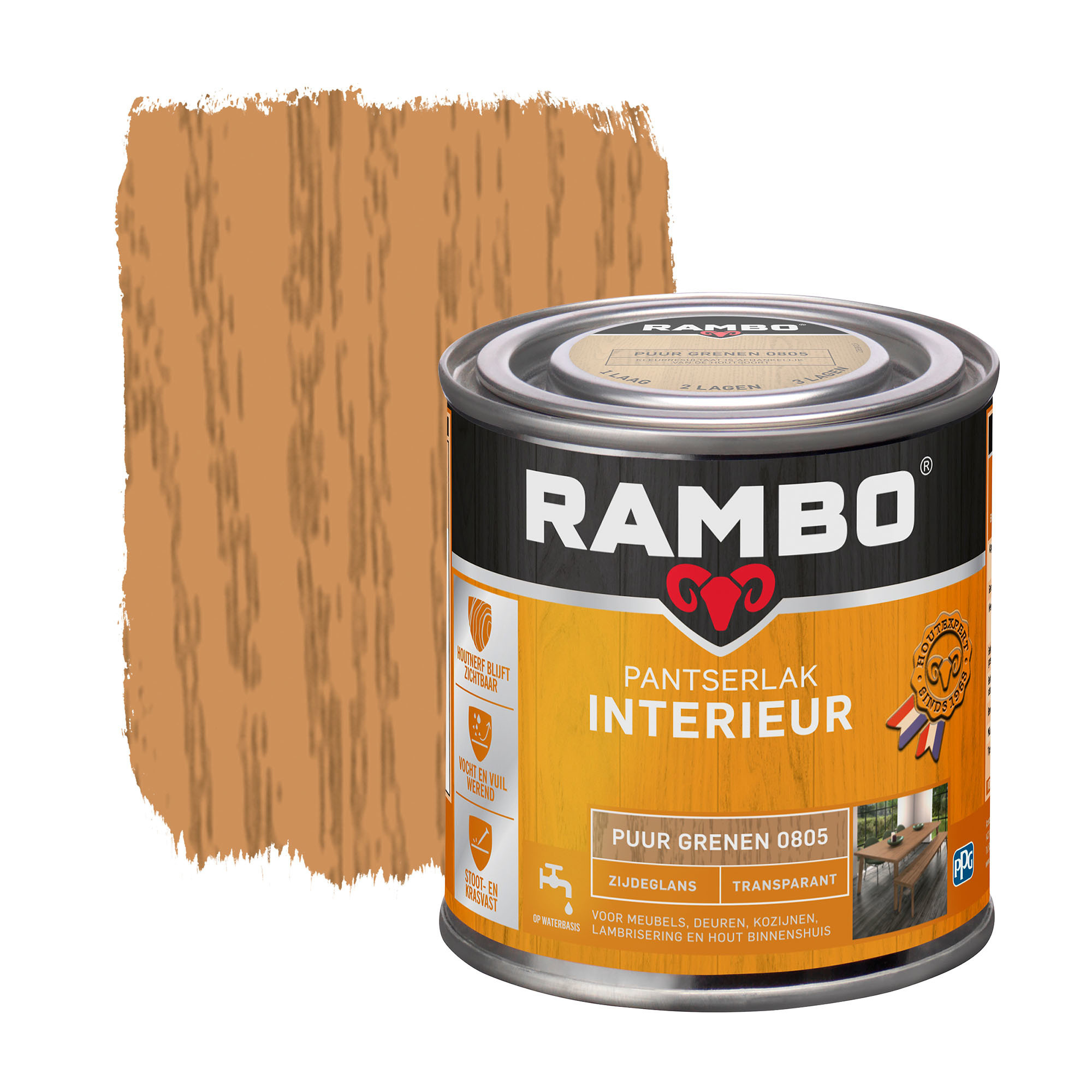 Rambo Pantserlak Interieur Transparant Zijdeglans - Puur grenen