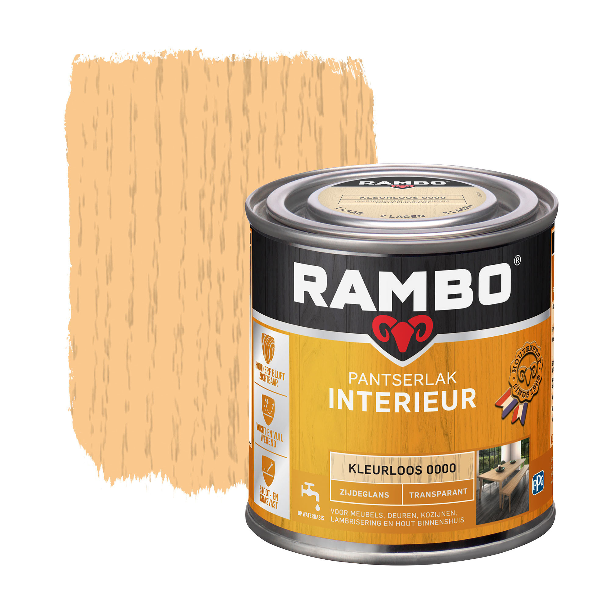 Rambo Pantserlak Interieur Transparant Zijdeglans - Blank