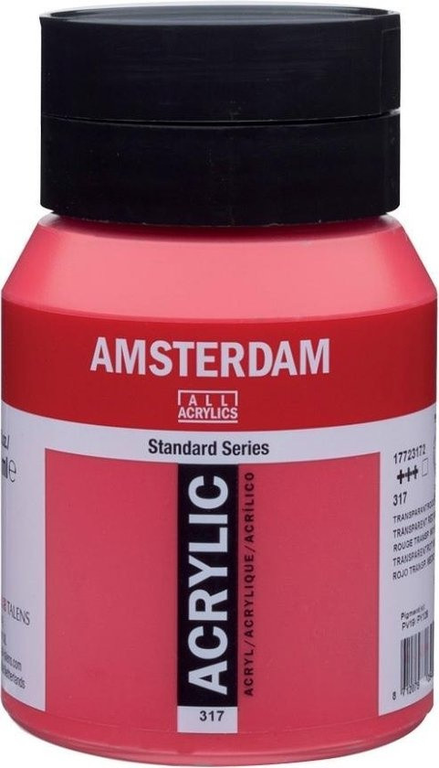 Royal Talens Amsterdam Acrylverf 500 ml - Transparantrood Middel