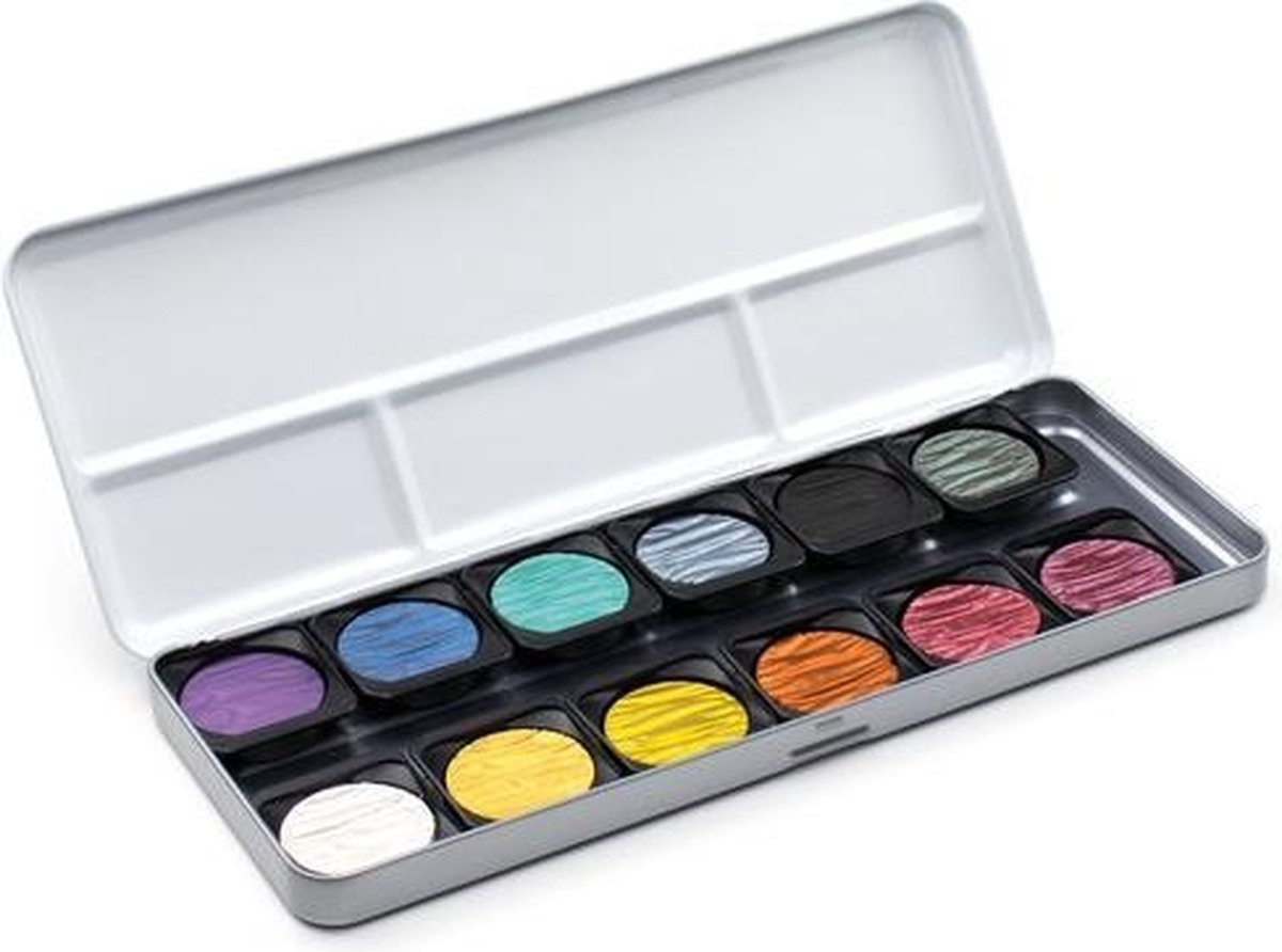 Royal Talens FINETEC® Parelmoer aquarelverf set Rainbow | 12 kleuren