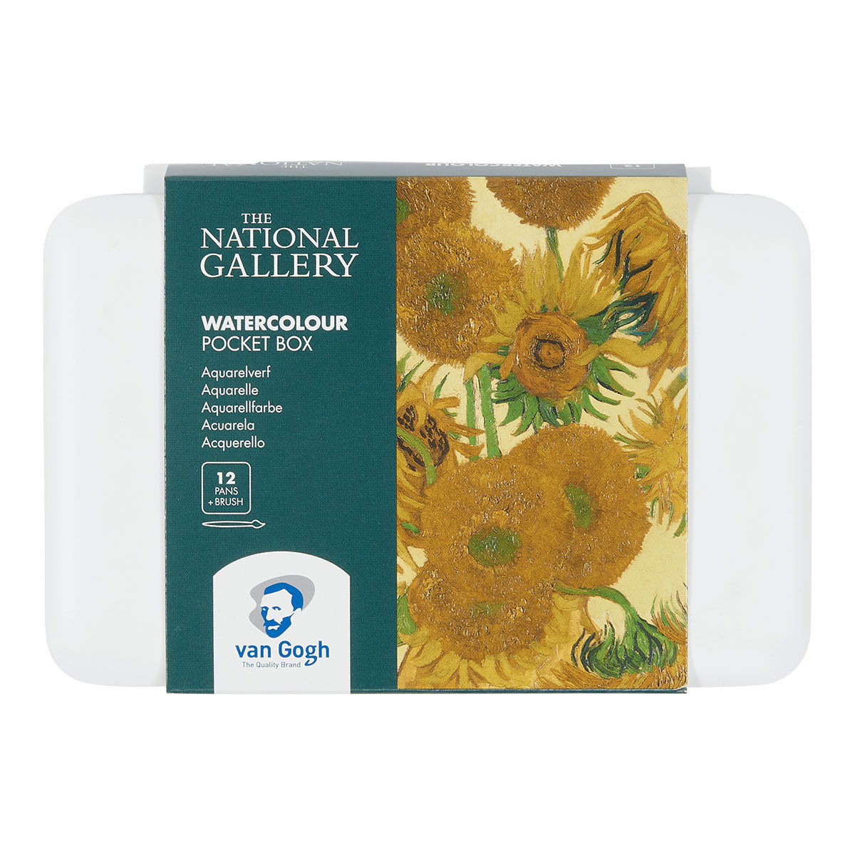 Van Gogh The National Gallery Aquarelverf Pocket Box - 12 Halve Napjes - Basis Tinten