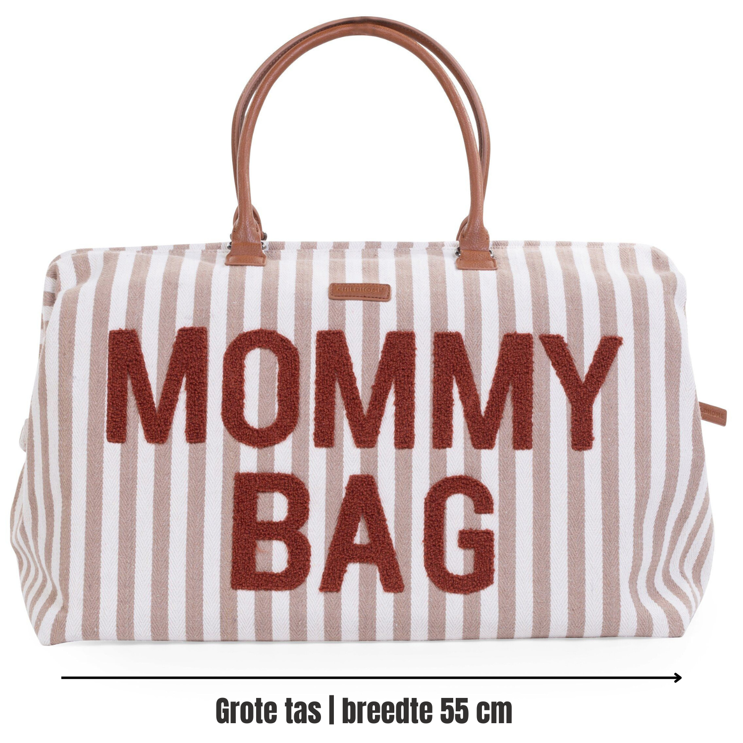 Mommy Bag ® Verzorgingstas - Stripes - Electric Nude/Terracotta