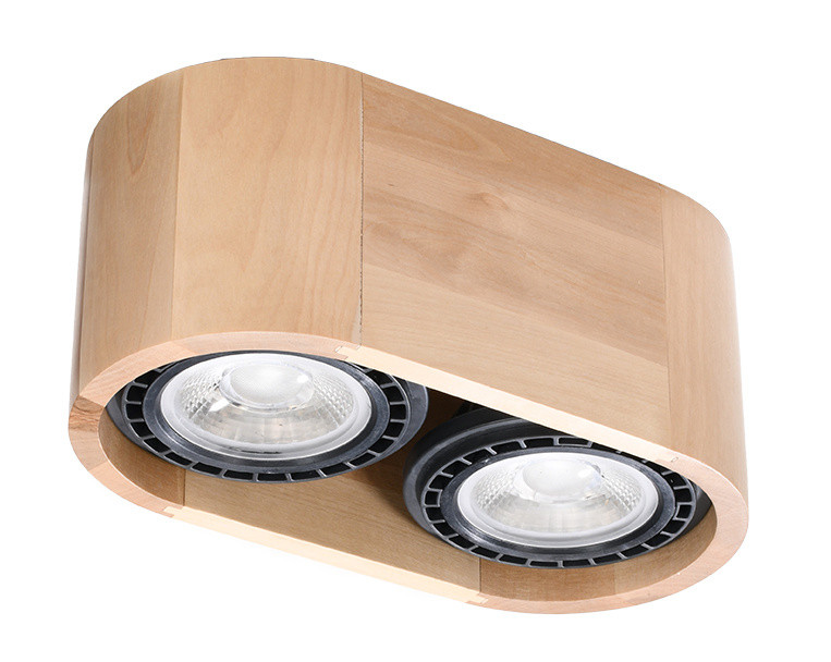 Sollux Plafondlamp Basic 2 lichts hout