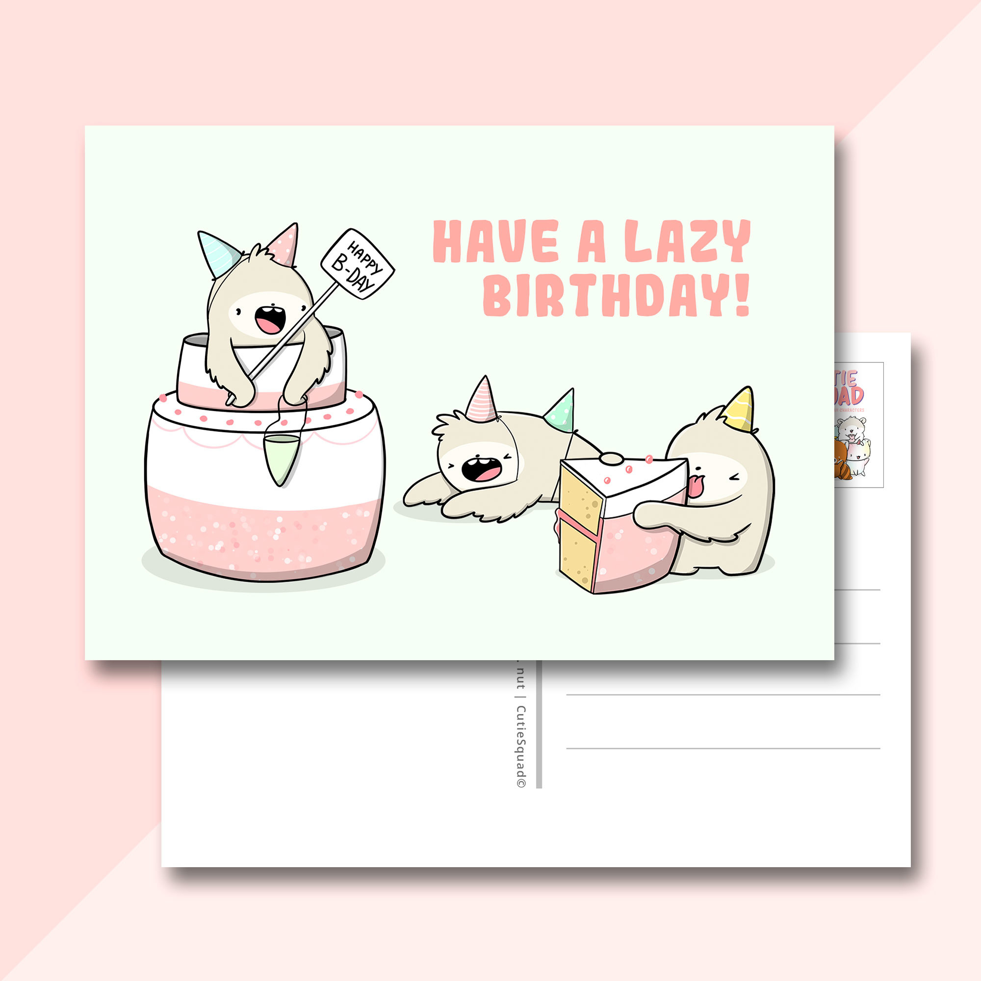 CutieSquad Ansichtkaart - Lazy birthday (LIMITED!)