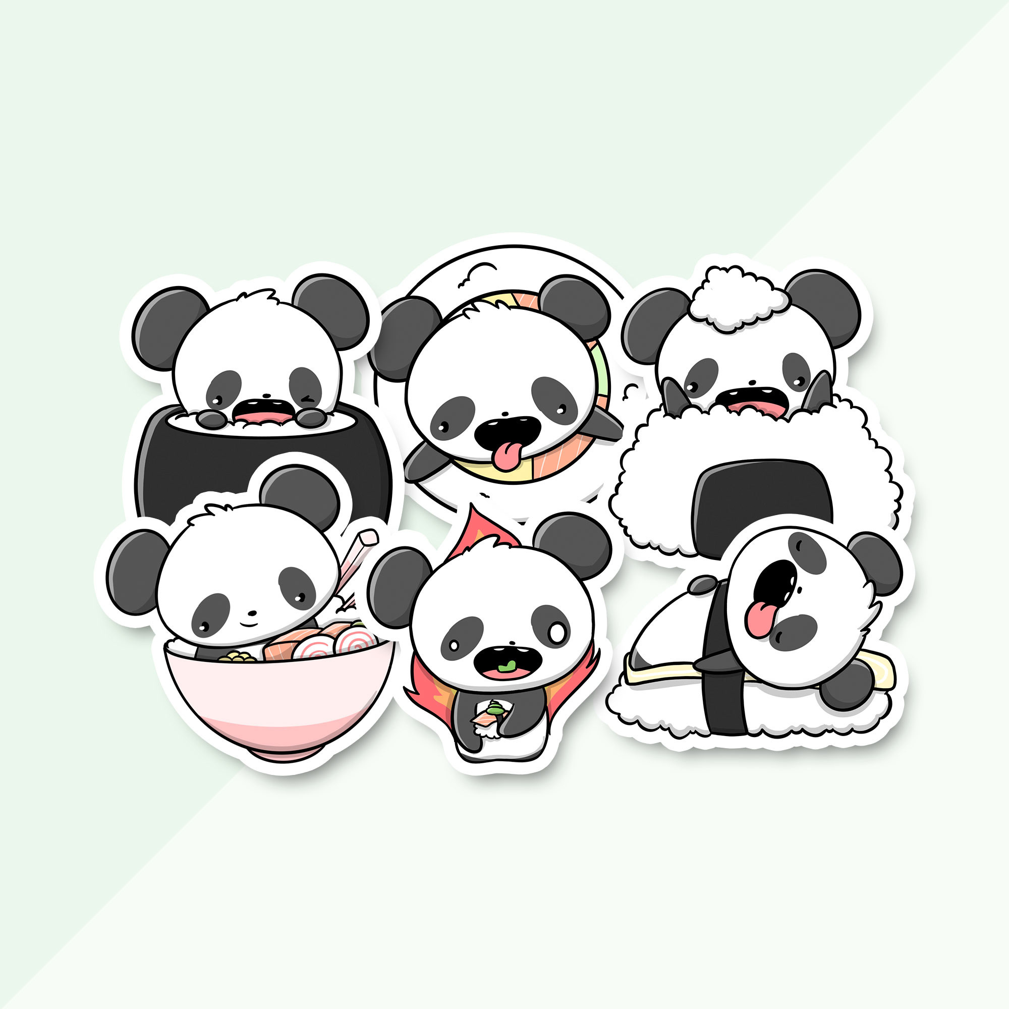CutieSquad Stickerset - Sushi Pandas (LIMITED!)