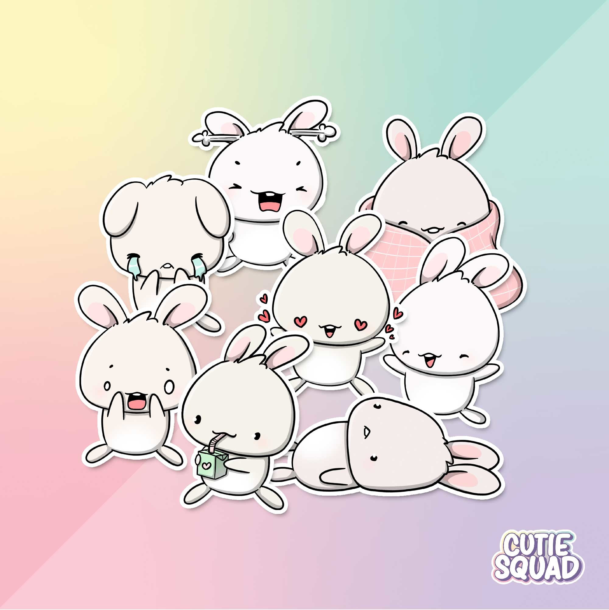CutieSquad Stickerset - Kawaii Bunnies