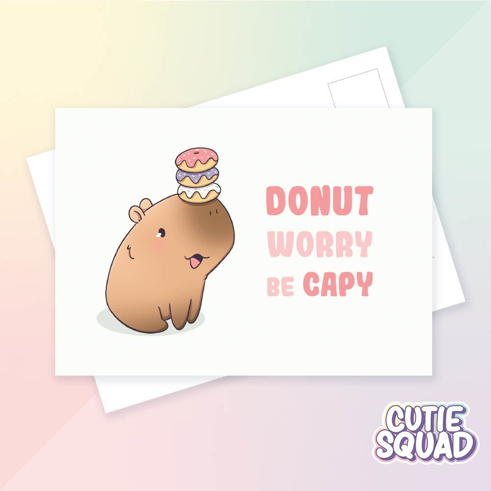 CutieSquad Ansichtkaart - Donut worry be capy
