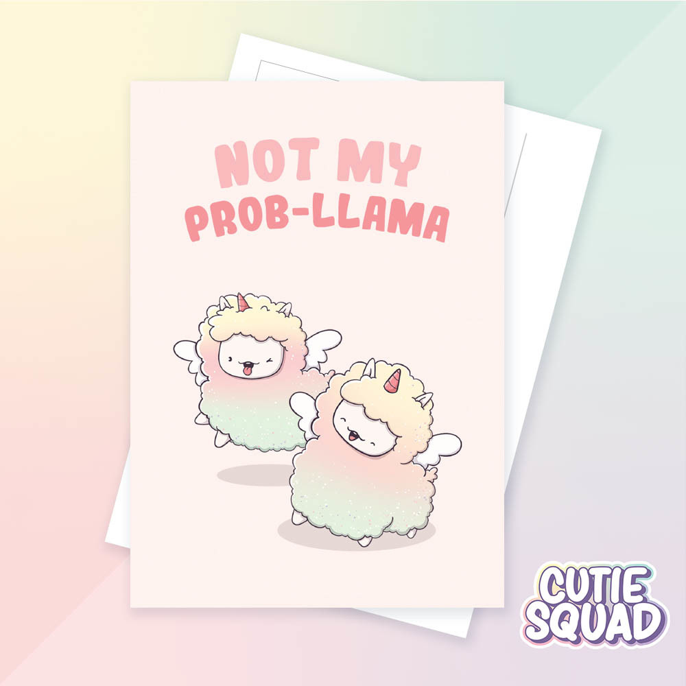 CutieSquad Ansichtkaart - Not my prob-llama