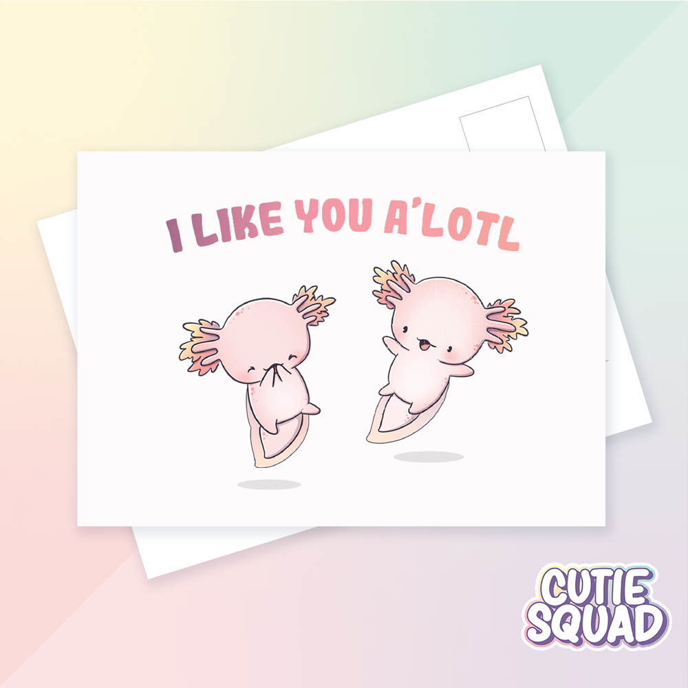 CutieSquad Ansichtkaart - I like you a lotl