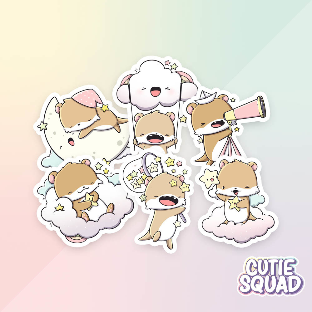 CutieSquad Stickerset - Cloudy Otters
