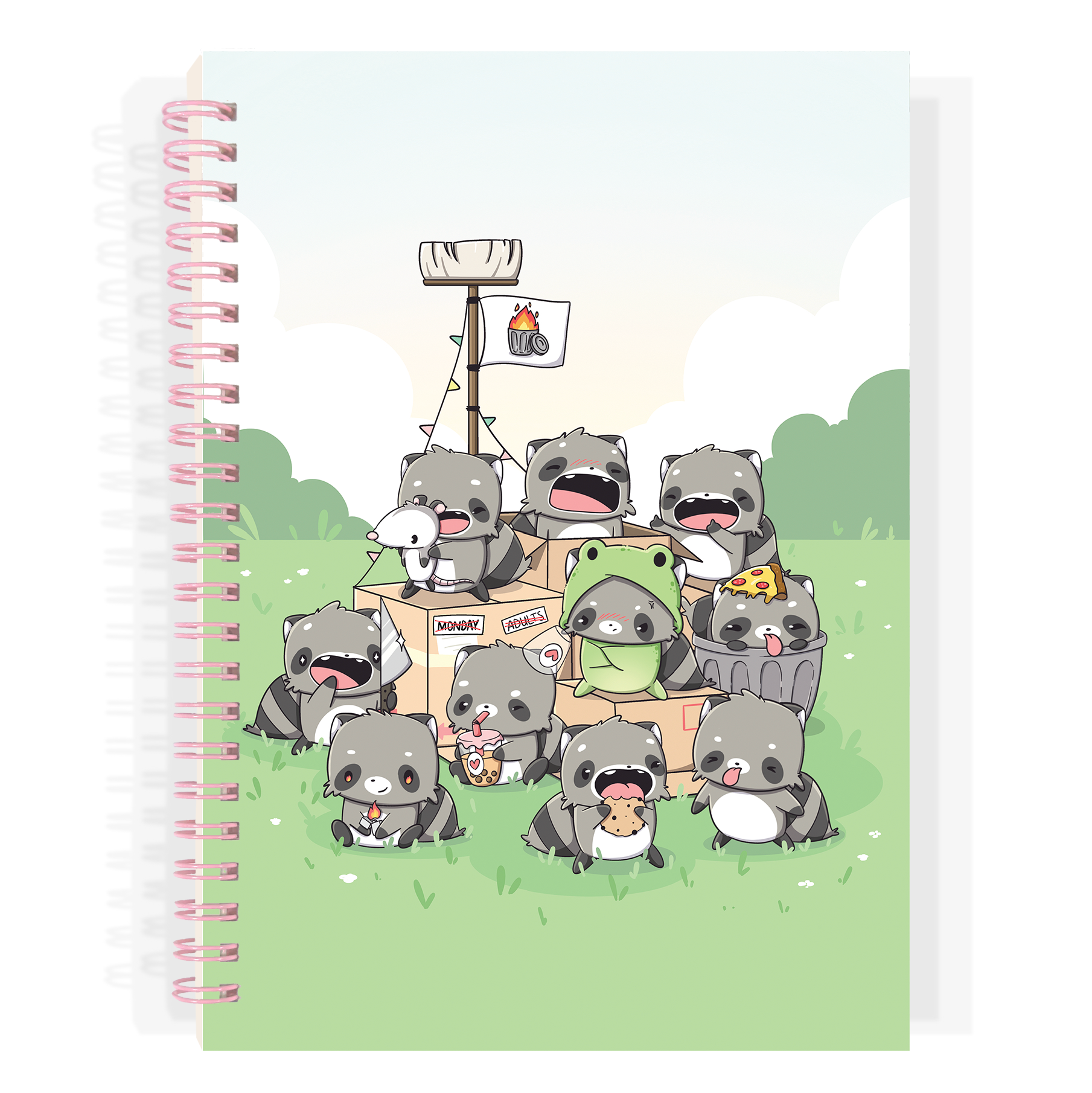 CutieSquad Stickerboek A5 - Raccoons