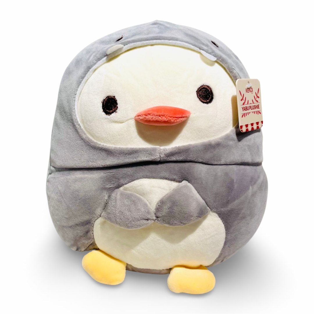 Kenji Yabu pinguin knuffel grijs - 25 cm
