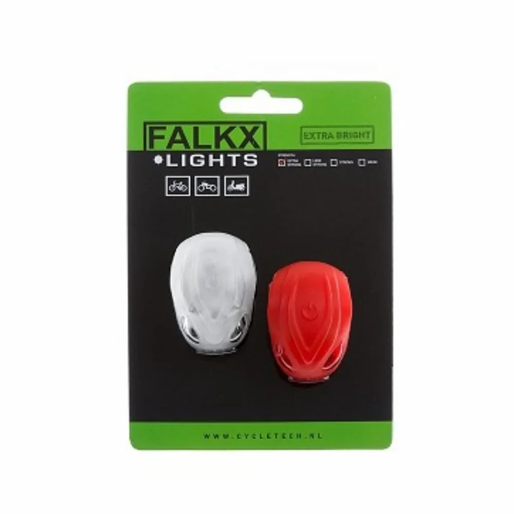 Falkx LED Fietsverlichting Set Siliconen - Alien - Incl. batterijen