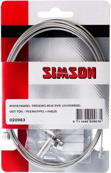 Simson Simson Trommelrem Binnenkabel universeel 2.25mtr - RVS