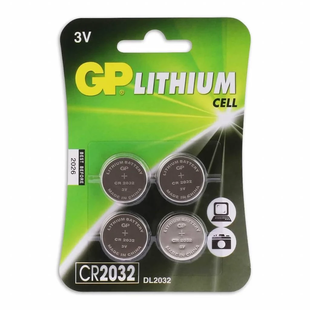 GP CR2032 Lithium-Knoopcelbatterijen 3V 4pk