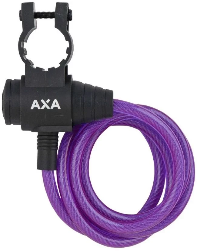 AXA Spiraalkabelslot AXA Zipp 120/8 - paars (op kaart)