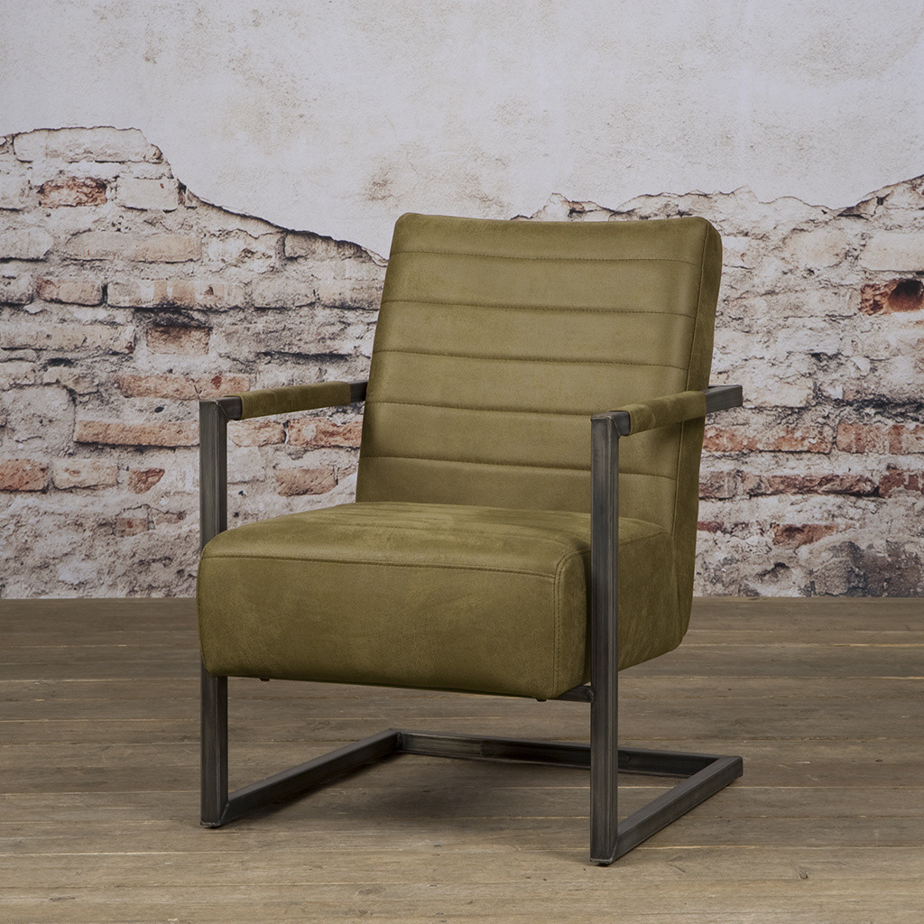 Industriële fauteuil Rocca | Groen