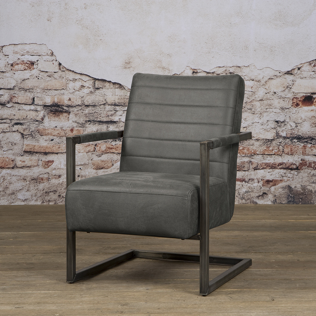 Industriële fauteuil Rocca | Antraciet