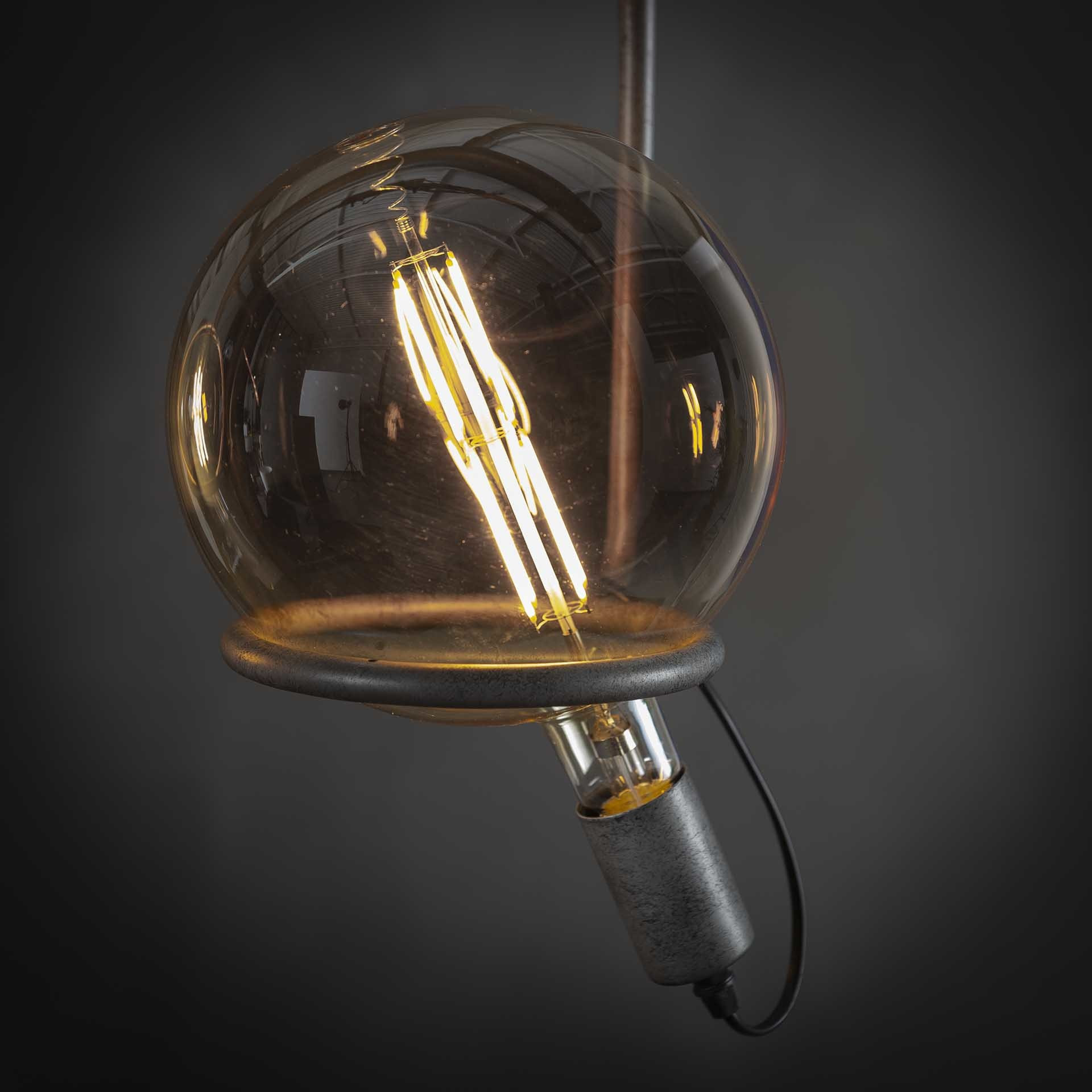 LED lamp bol Ø20 cm | Amberkleurig glas