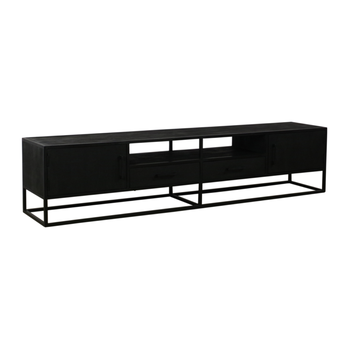 Zwart tv meubel Blackwood | 220 cm
