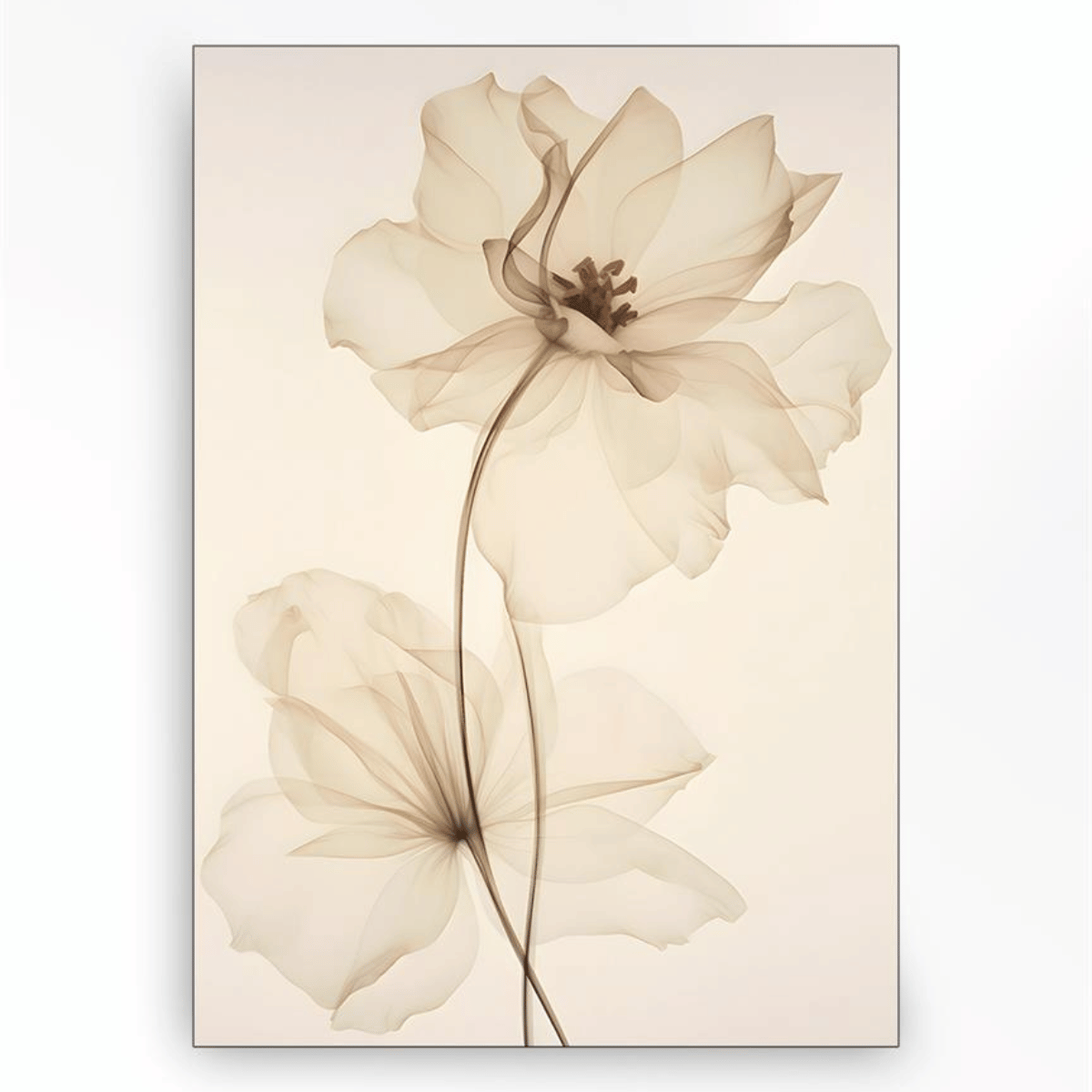 Wandkleed White Flowers - Medium
