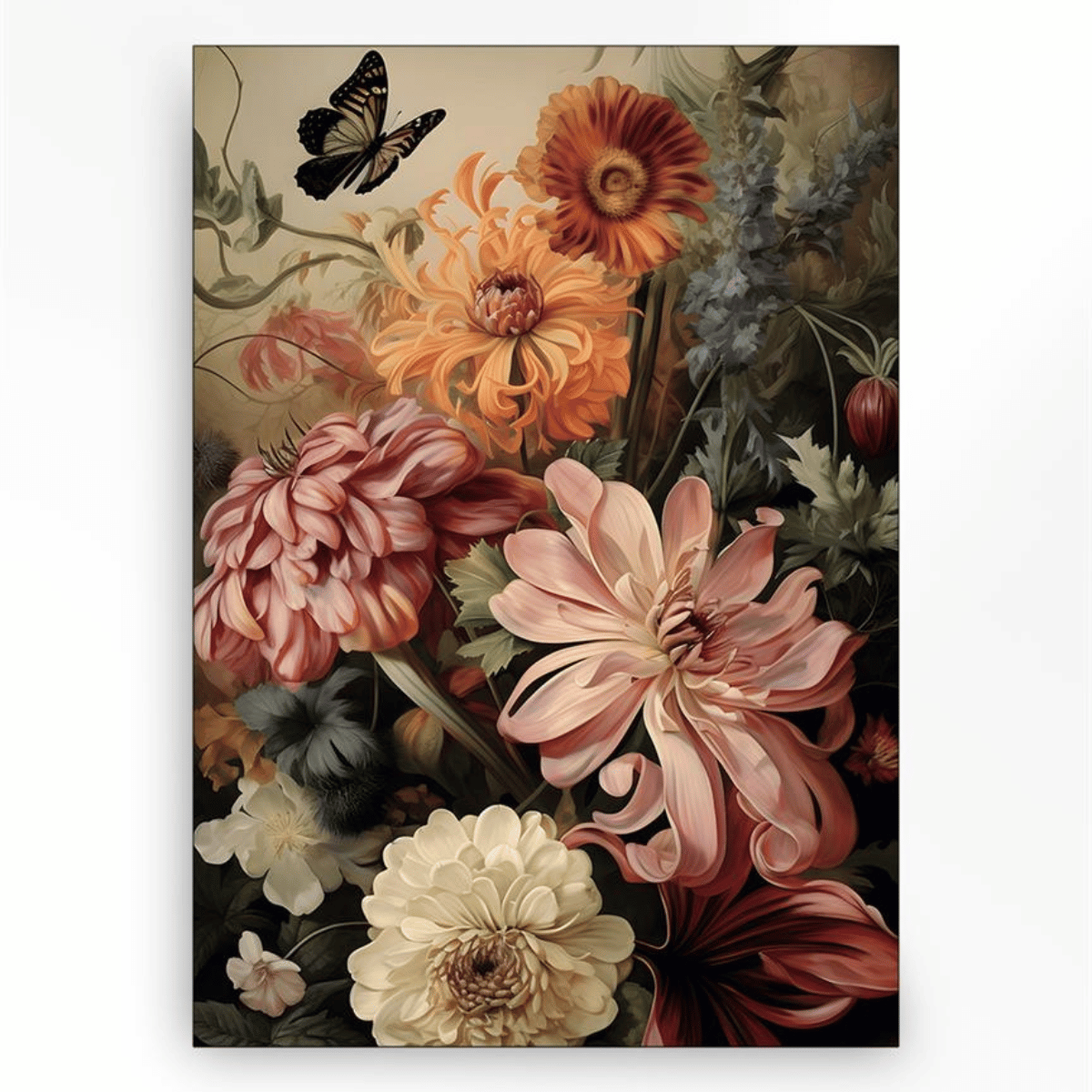 Wandkleed Vintage Flowers - Large