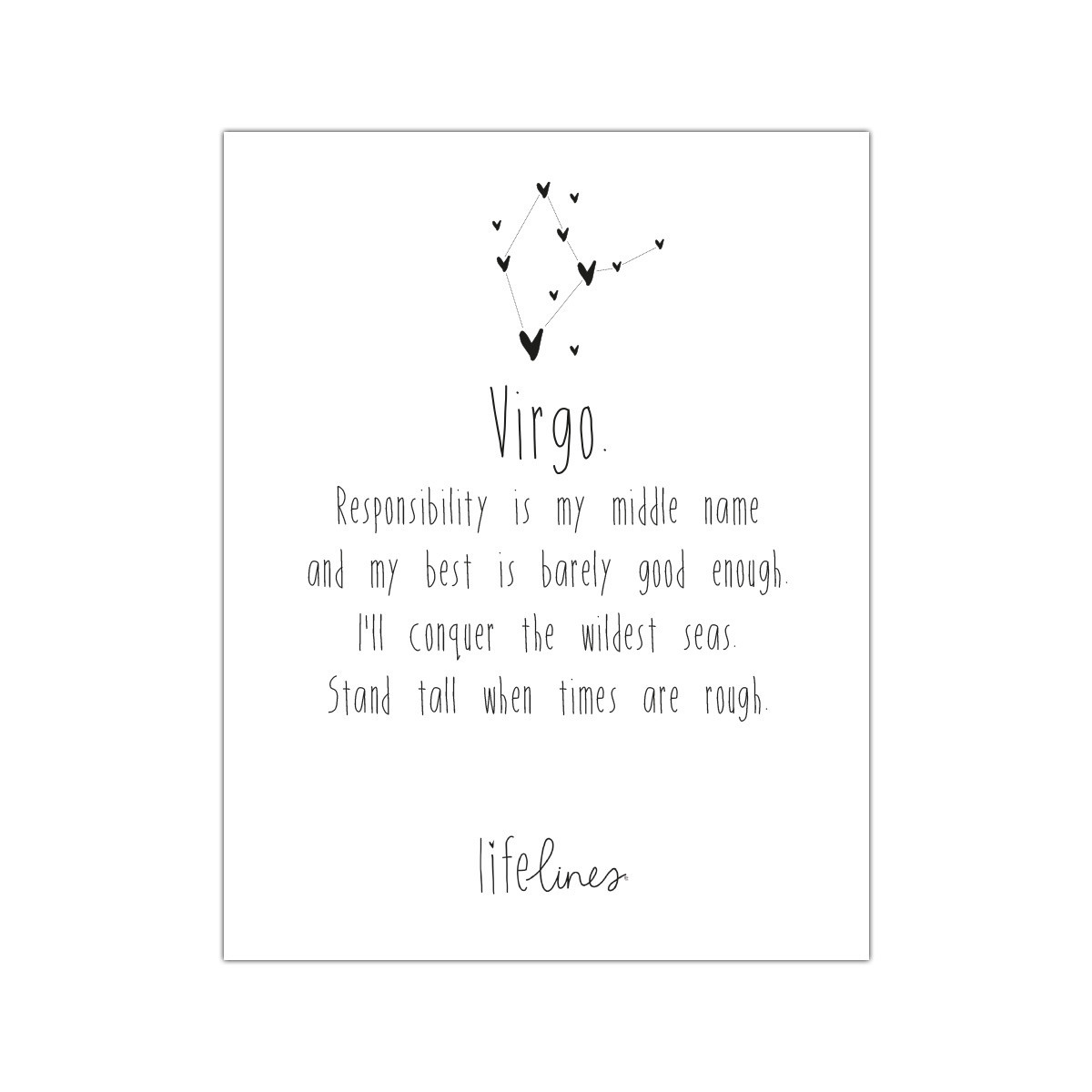 Mini Poster • Sterrenbeeld Virgo - Engels