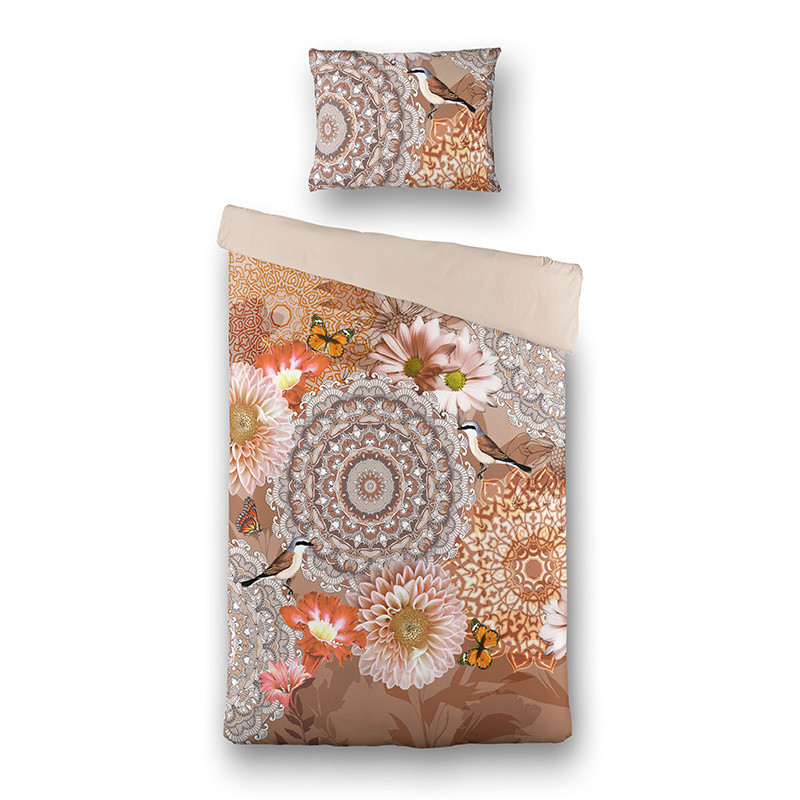 Dekbedovertrek Mandala Flower Dekbedovertrek - Lits-Jumeaux (240x240 cm) - Meerkleurig Katoen - Dessin: Bloemen, Patroon - Cloud Nine -