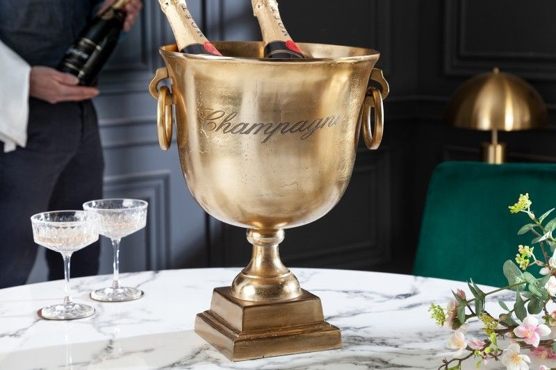 Elegante champagnekoeler CHAMPAGNE 40cm gouden flessenkoeler - 37607