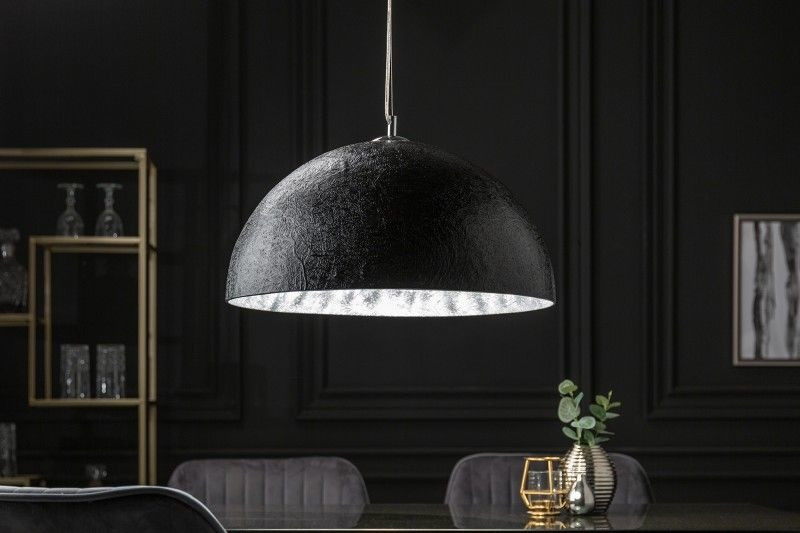 Elegante design hanglamp GLOW 50cm zwart zilveren hanglamp - 38294