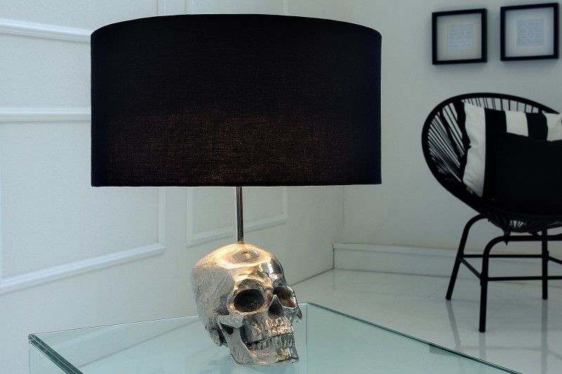 Extravagante tafellamp SKULL 44cm zwarte schedel tafellamp - 38320